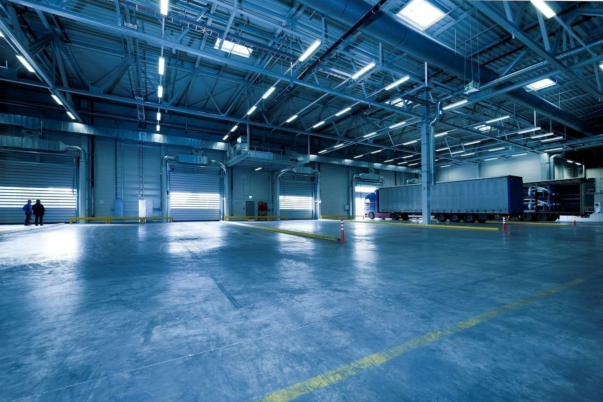 Polished concrete flooring in a modern space.